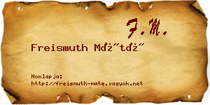 Freismuth Máté névjegykártya